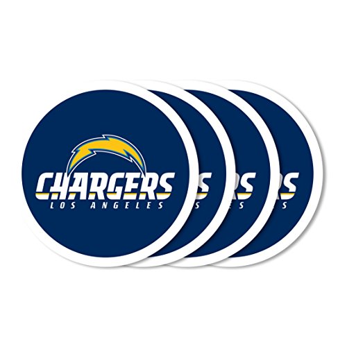 NFL Los Angeles Chargers Vinyl Coaster Set (Pack of 4) 4"