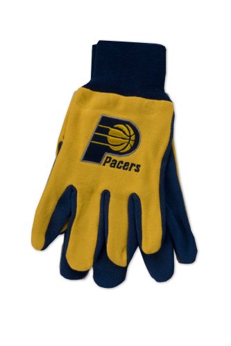 NBA Indian Pacers Two-Tone Gloves, Yellow/Blue Small S