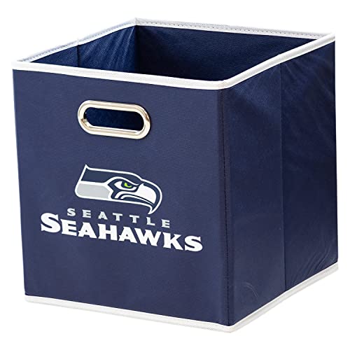 Franklin Sports NFL Seattle Seahawks Collapsible Storage Bin - 11"x10.5"x10.5"