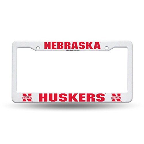 NCAA Nebraska Cornhuskers License Plate Frame, White, One Size