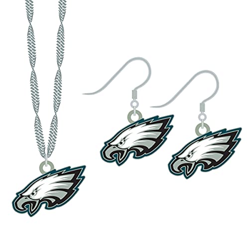 NFL Philadelphia Eagles Philadelphia Eagles Earring/Necklace Set, Green, Small S