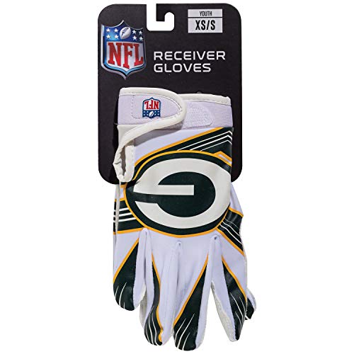 Franklin Sports Green Bay Packers Youth NFL Football Receiver Gloves - S/XS Pair