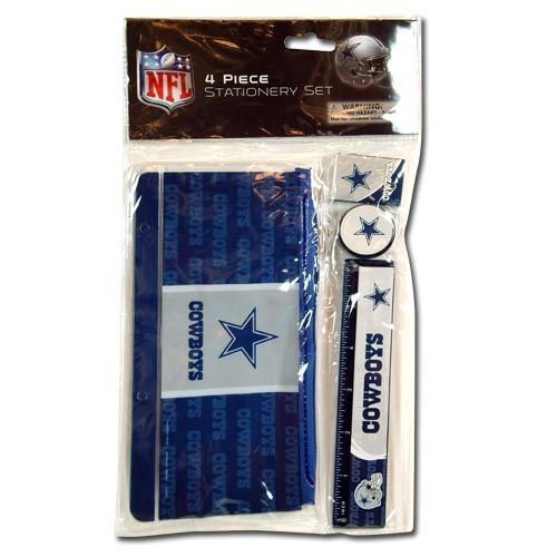 NFL Dallas Cowboys 4pk Study kit on Blister Card - Pouch Ruler Sharpener Eraser