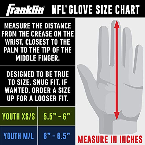 Franklin Sports Youth NFL Philadelphia Eagles Football Receiver Gloves  - M/L