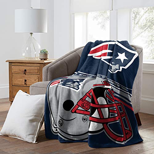 NFL New England Patriots Raschel Throw Blanket, 60" x 80", Slant