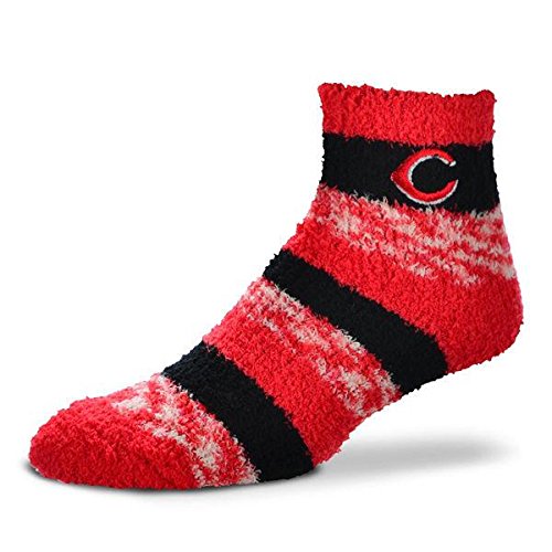 Fuzzy Zebra Socks MLB Cinncinnati Reds