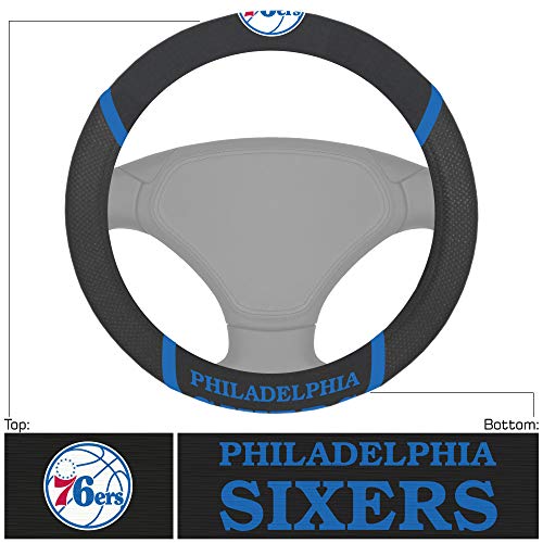 NBA 25084 Philadelphia 76ers Embroidered Steering Wheel Cover 15"x15"