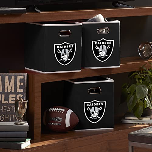 Franklin Sports NFL Las Vegas Raiders Collapsible Storage Bin 11"x10.5"x10.5"