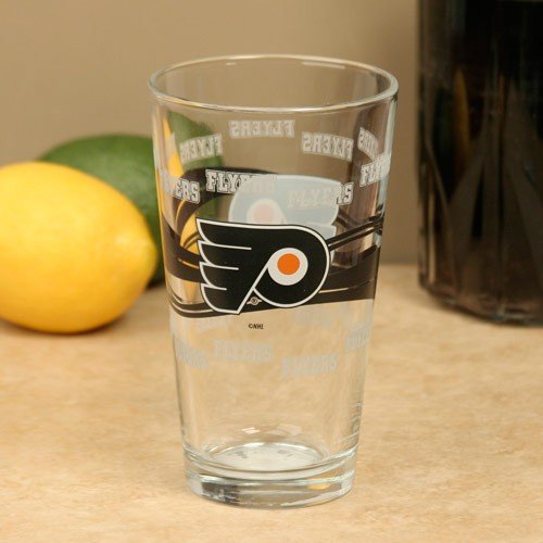 Logo Brands NHL Philadelphia Flyers 16oz. Satin Etch Pint Glass