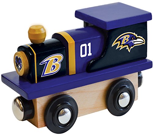 NFL Baltimore Ravens Football Real Wood Toy Train, For Ages 3+