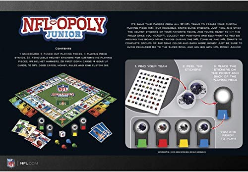 NFL-Opoly Junior Board Game, Collector's Edition Set, for 2-4 Players, Ages 6+