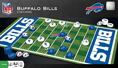 NFL Buffalo Bills Checkers Board Game Set, For 2 Players, Ages 6+