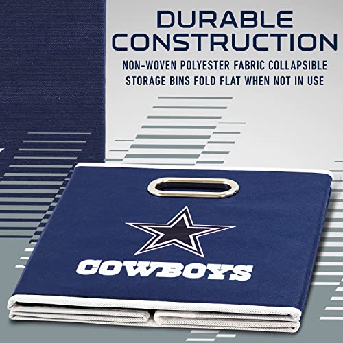 Franklin Sports NFL Dallas Cowboys Collapsible Storage Bin - 11"x10.5"x10.5"