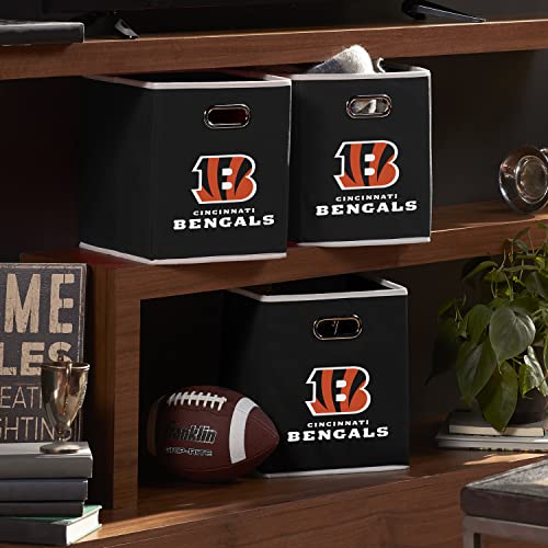 Franklin Sports NFL Cincinnati Bengals Collapsible Storage Bin 11"x10.5"x10.5"