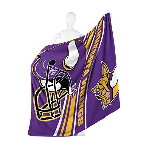 NFL Minnesota Vikings Raschel Throw Blanket, 60" x 80", Slant