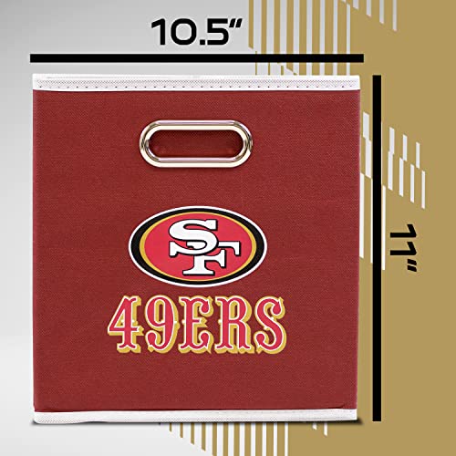 Franklin Sports NFL San Francisco 49ers Collapsible Storage Bin 11"x10.5"x10.5"