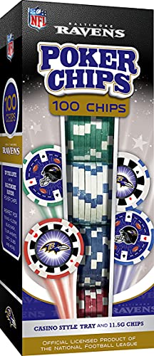 NFL Baltimore Ravens 100-Piece Poker Chips, One Size