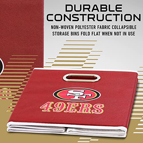 Franklin Sports NFL San Francisco 49ers Collapsible Storage Bin 11"x10.5"x10.5"