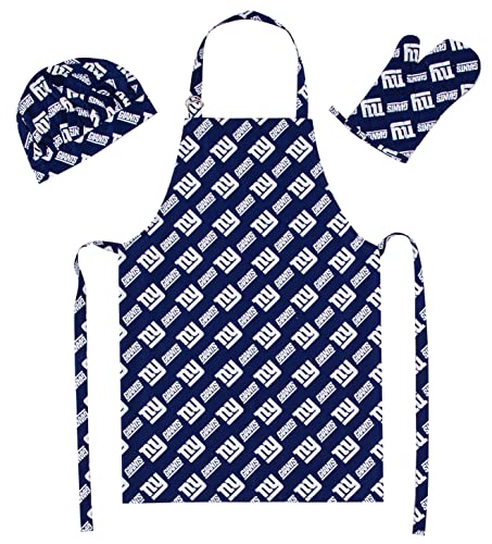 Northwest NFL New York Giants Adult 3-Piece Apron, Oven Mitt and Chef Hat Set