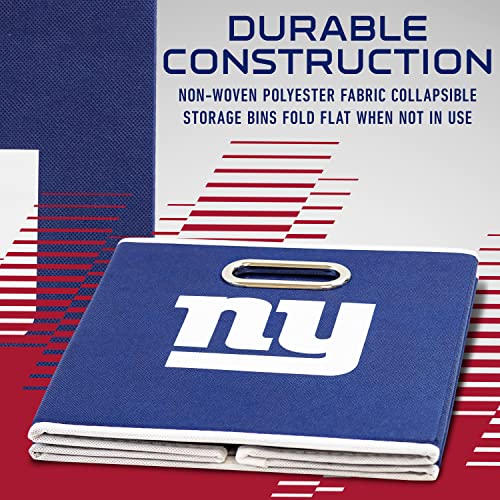 Franklin Sports NFL New York Giants Collapsible Storage Bin 11"x10.5"x10.5"