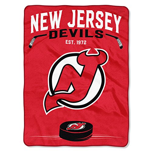 NHL New Jersey Devils Unisex-Adult Raschel Throw Blanket, 60" x 80", Inspired