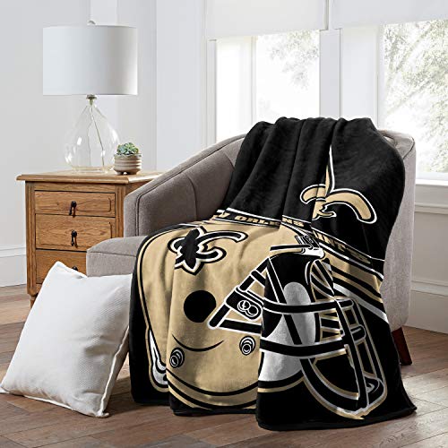 NFL New Orleans Saints Raschel Throw Blanket, 60" x 80", Slant