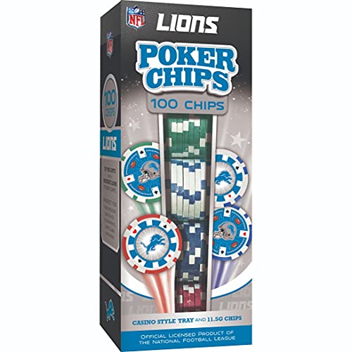 NFL Detroit Lions Poker Chips, 100 Piece, DEL3120