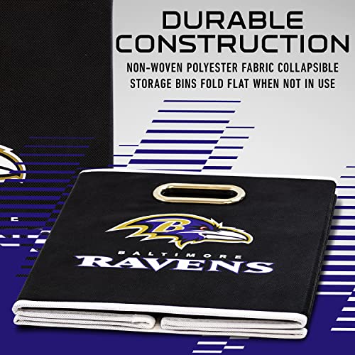 Franklin Sports NFL Baltimore Ravens Collapsible Storage Bin 11"x10.5"x10.5"