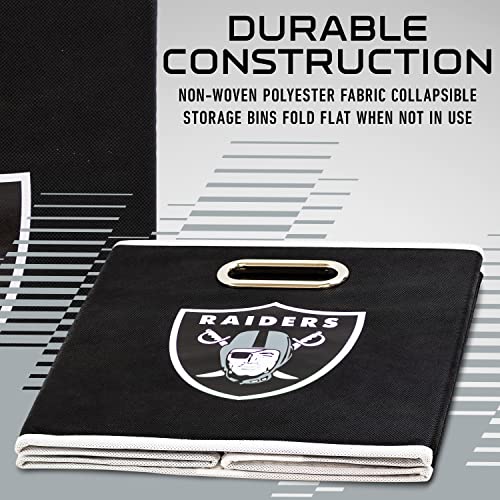 Franklin Sports NFL Las Vegas Raiders Collapsible Storage Bin 11"x10.5"x10.5"