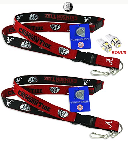 NCAA ALABAMA CRIMSON TIDE Two Tone Keychain, Lanyard Breakway with Buckle Clip