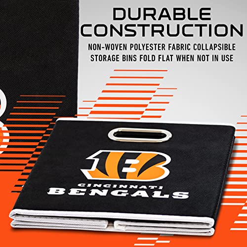 Franklin Sports NFL Cincinnati Bengals Collapsible Storage Bin 11"x10.5"x10.5"