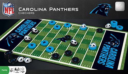 NFL Carolina Panthers Checkers Board Game Set, For 2 Players, Ages 6+ 13" x 21"