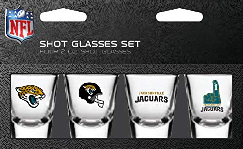 NFL Jacksonville Jaguars Shot Glass Set4 Pack Shot Glass Set 1 Count (Pack of 1)