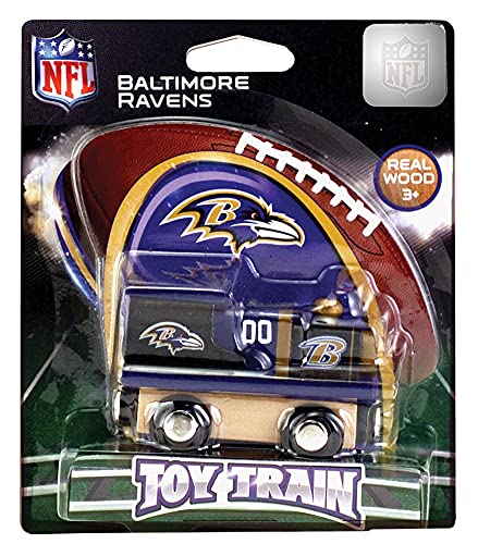 NFL Baltimore Ravens Football Real Wood Toy Train, For Ages 3+