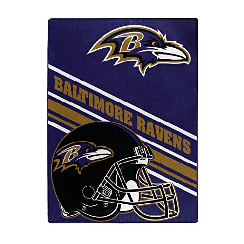 NFL Baltimore Ravens Raschel Throw Blanket, 60" x 80", Slant