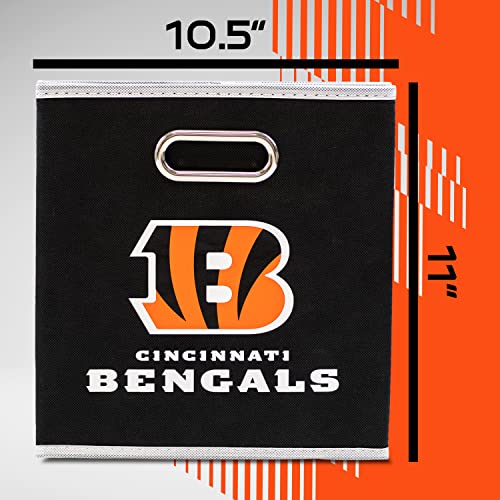 Franklin Sports NFL Cincinnati Bengals Collapsible Storage Bin 11"x10.5"x10.5"