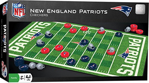 NFL New England Patriots Checkers Board Game Set, For 2 Players, Ages 6+