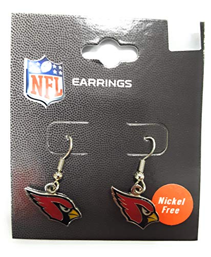 NFL Arizona Cardinals Earrings J-Hook Logo, Team Color, (BETA10214546)