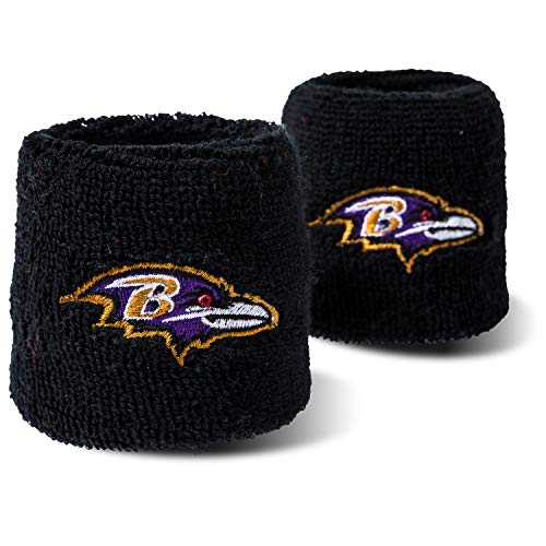 Franklin Sports NFL Baltimore Ravens Embroidered Wristbands