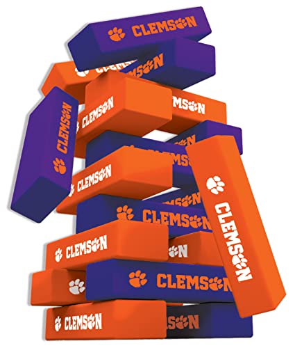 Game Day - NCAA Clemson Tigers -Tumble Tower, Real Wood Blocks