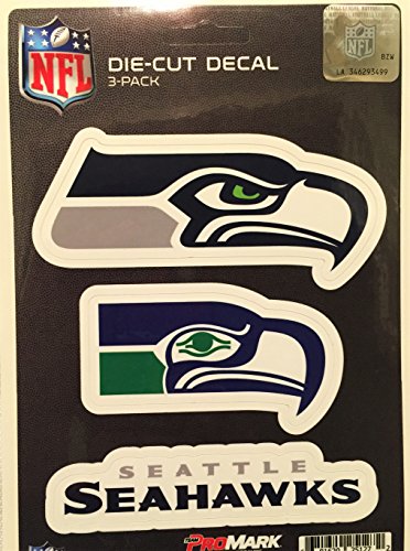 NFL Seattle Seahawks Team Decal, 3-Pack Green, Standard