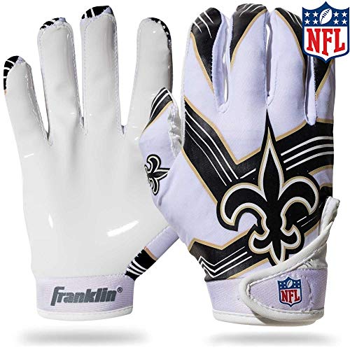 Franklin Sports New Orleans Saints Youth NFL Football Receiver Gloves -S/XS Pair