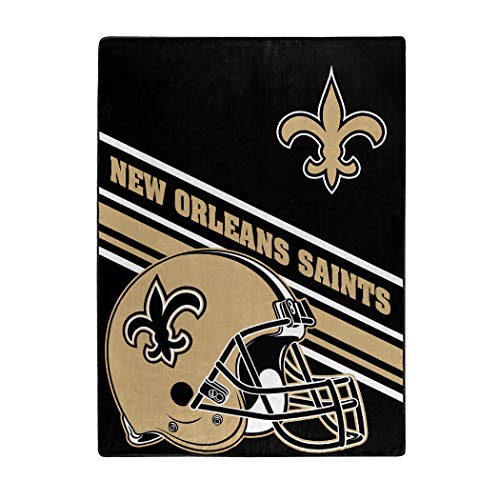 NFL New Orleans Saints Raschel Throw Blanket, 60" x 80", Slant