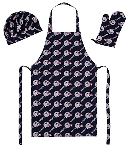 Northwest NFL New England Patriots 3-Piece Apron, Oven Mitt and Chef Hat Set