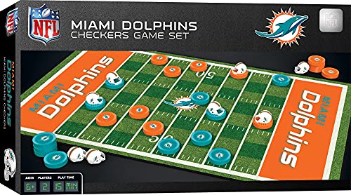 Family Game - NFL Miami Dolphins Checkers - Officially Licensed Board Game for K