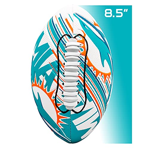 Franklin Sports NFL Miami Dolphins Football - Youth 8.5"  SPACELACE Grip