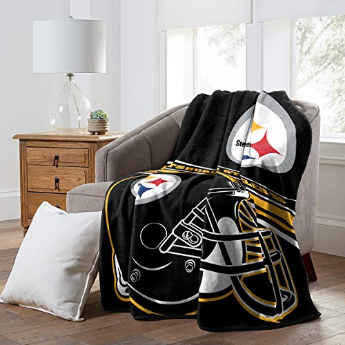 NFL Pittsburgh Steelers Raschel Throw Blanket, 60" x 80", Slant