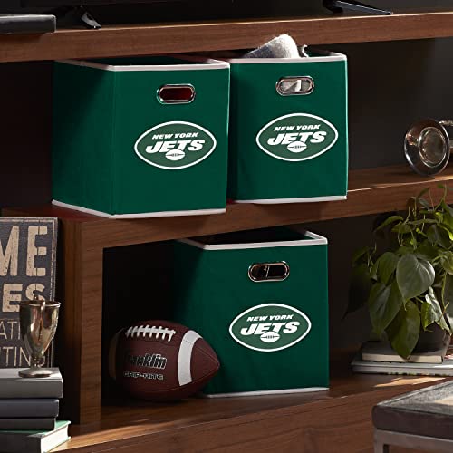 Franklin Sports NFL New York Jets Collapsible Storage Bin 11"x10.5"x10.5"