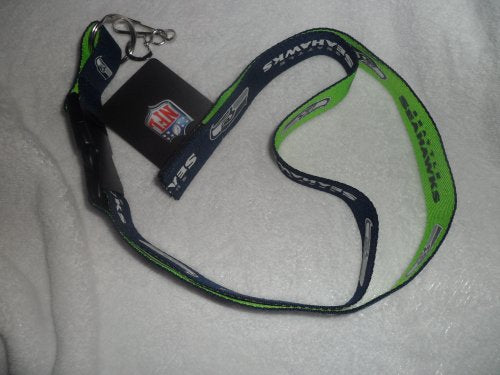 NFL Seattle Seahawks Two Tone Lanyard, Navy/Green, One Size