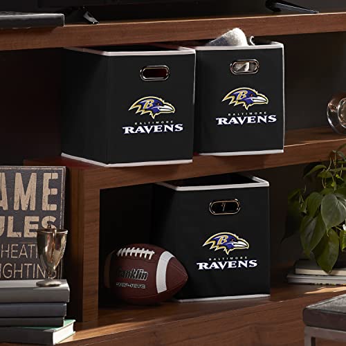 Franklin Sports NFL Baltimore Ravens Collapsible Storage Bin 11"x10.5"x10.5"